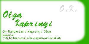 olga kaprinyi business card